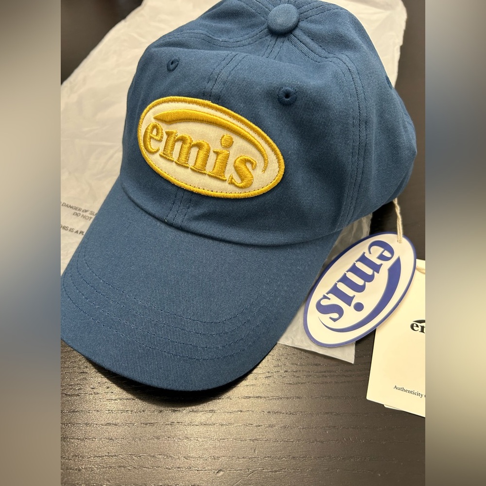 Authentic Emis Logo Ball Baseball Cap Blue with white felt logo. Brand new